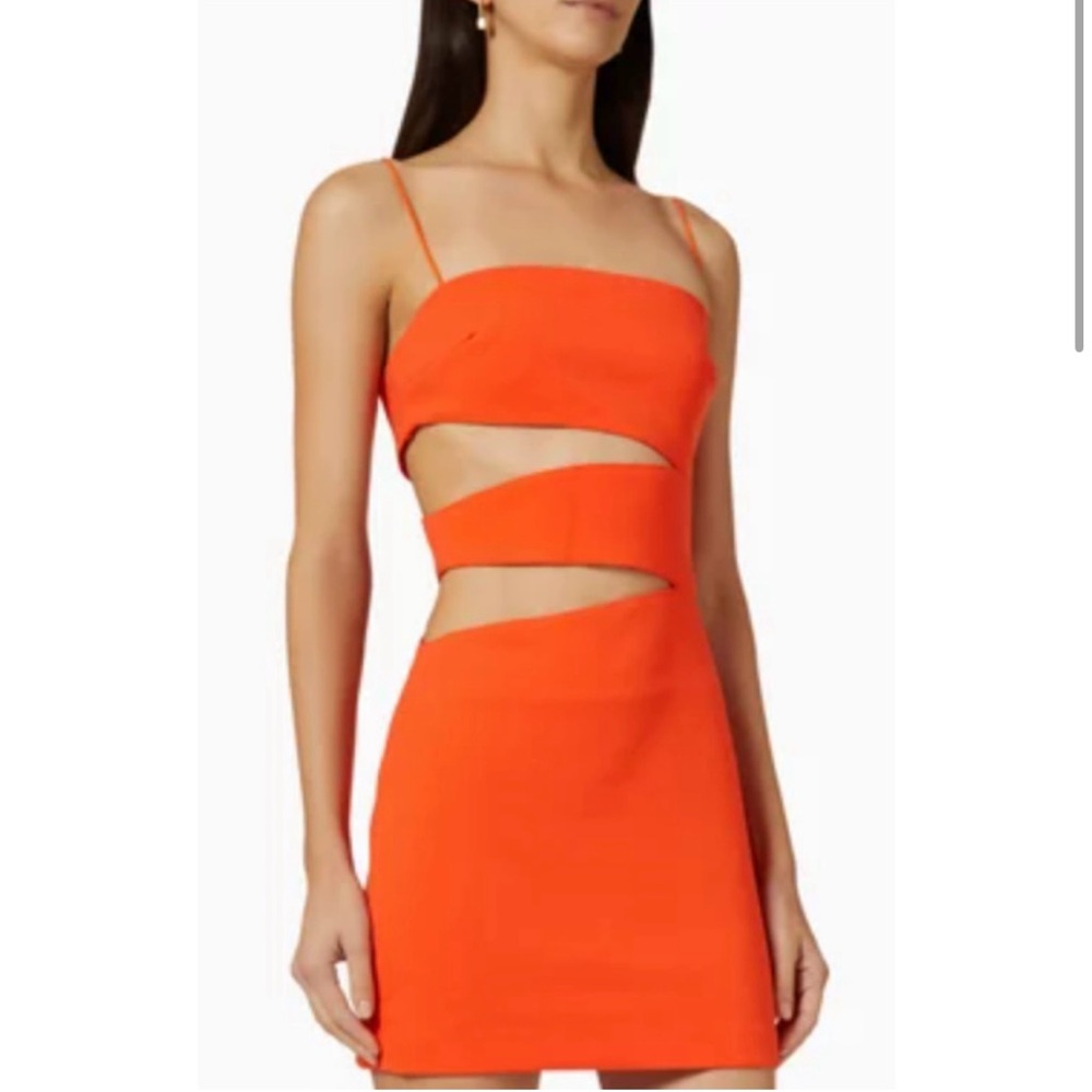 NWT Misha Lucia Cutout Sleeveless Mini Dress Tangerine Size 4